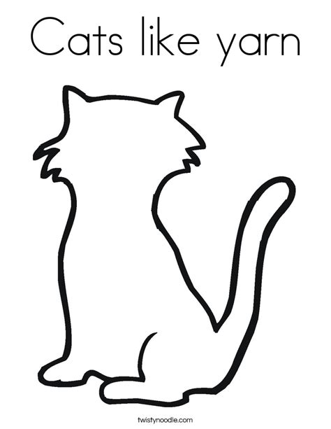 cats  yarn coloring page twisty noodle