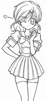 Anime Coloring Girl Drawings Pages Kawaii Cute Drawing Colorir Girls Para Pony Chibi Reaper Sketches Manga sketch template