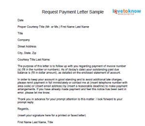 letter  request  payment sample templates