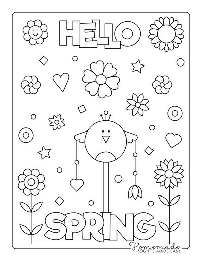 easy spring pictures  color  spring coloring pages  printable