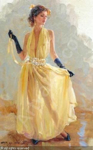 konstantin razumov yellow dress classic beauty in 2019 art watercolor art erotic art