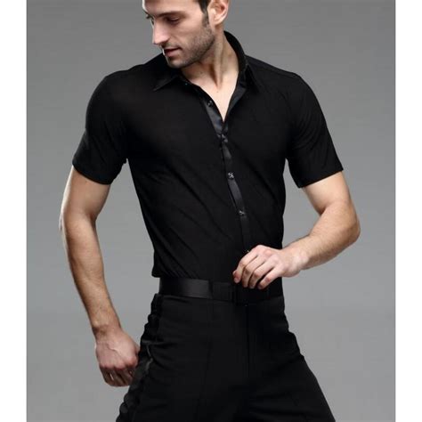 short sleeves male adult latin dance shirt mens latin training shirts