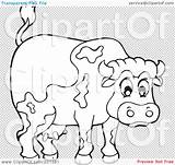 Bull Barnyard Coloring Outline Clipart Illustration Rf Royalty Visekart sketch template