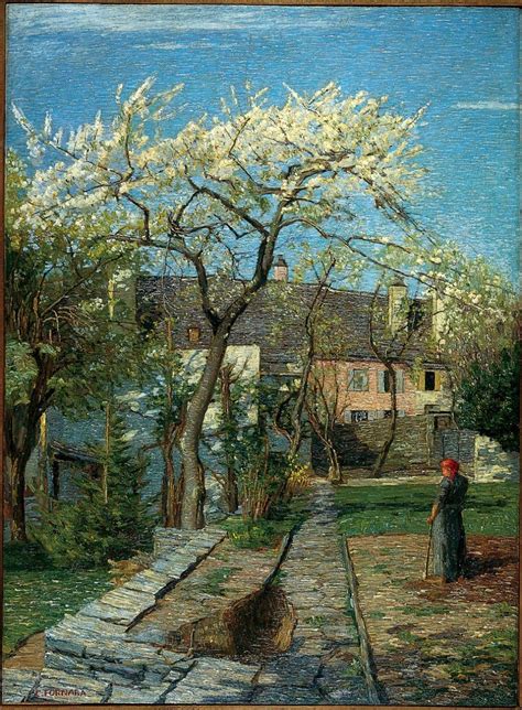 Cherry Tree In Blossom 1914 Carlo Fornara Art