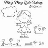 Mary Contrary Quite Line Rhyme Nursery Applique Drawings Pattern Reduce Needed Enlarge Below Print Just Click sketch template