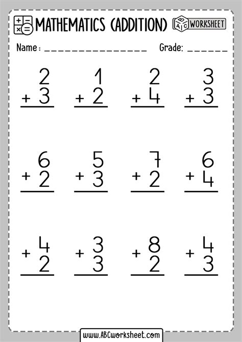 addition  digit numbers worksheets