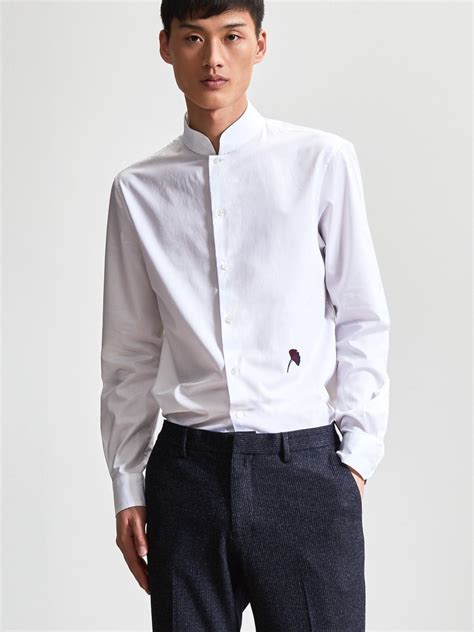 cotton authentic mandarin collar shirt
