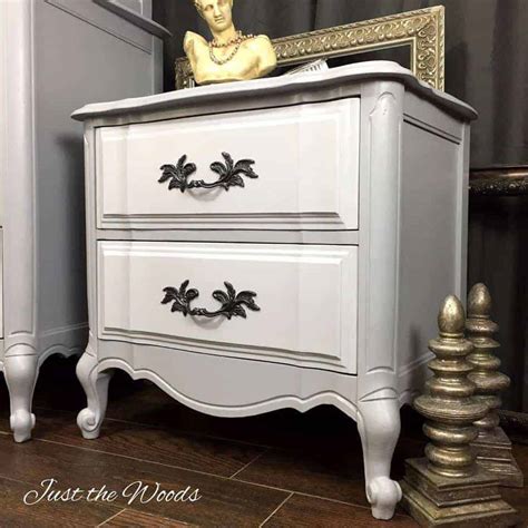 french provincial painted dresser set  gray  tone
