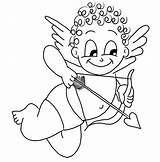 Cupid Coloring Pages Drawing Printable Valentine Kids Cute Valentines Easy Baby Cartoon Print Simple Getdrawings Bow Arrow Clipart Happy Popular sketch template