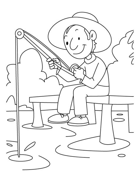 boy  fishing coloring pages    boy  fishing