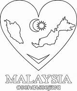 Merdeka Malaysia Coloring Pages Kids Easy sketch template