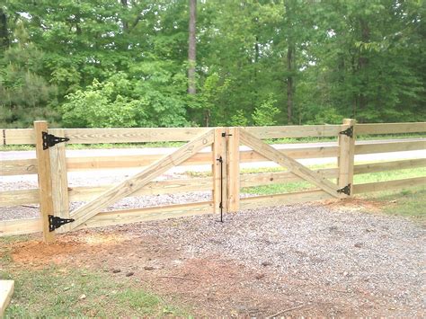 board plank farm fence double gates installed  rayco  flickr