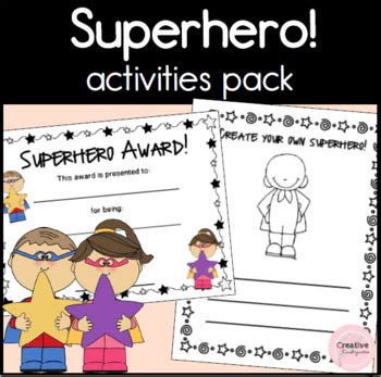superhero activity pack  creative kindergarten tpt