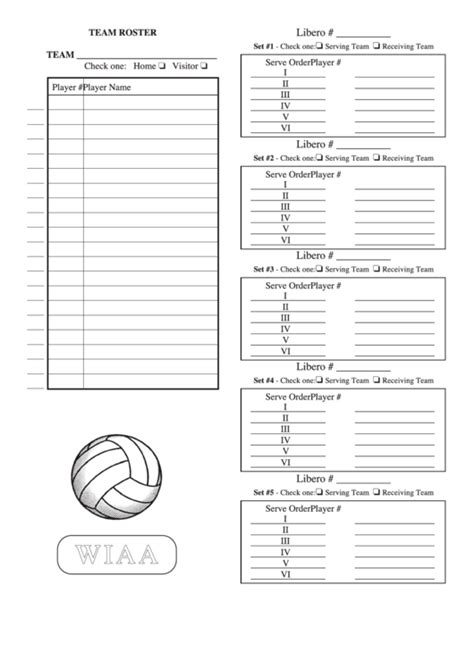 volleyball roster lineup sheets printable printable world holiday