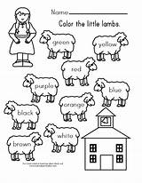 Lamb Little Mary Had Coloring Worksheet Nursery Printable Rhymes Preschool Color Printables Worksheets Lambs Activities Activity Kindergarten Word Makinglearningfun Clipart sketch template