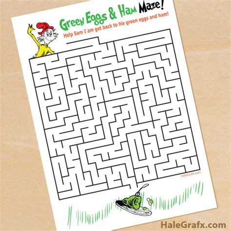 printable dr seuss green eggs  ham maze
