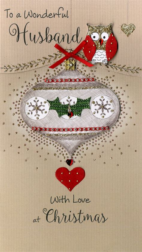 wonderful husband embellished christmas card cards love kates