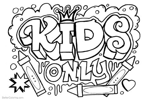 graffiti coloring pages kids  template  printable coloring pages