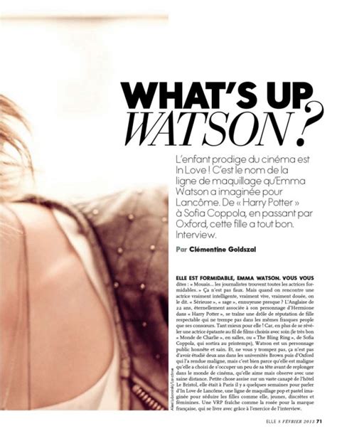 Sophie S Fashion Blog Emma Watson Elle France Magazine