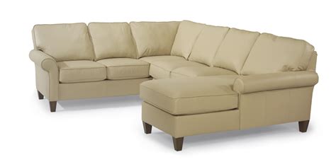 flexsteel westside casual corner sectional leather upholstered sofa