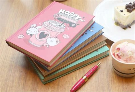 happy tutu pc hard cover diary cute paper design planner pocket