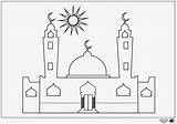 مسجد تلوين Mosque Coloring الميم Sheets ورقه Islamic Coloriage Sheet Mosques Colouring Arabic Studies Learning Afkomstig Van Kleurplaten sketch template