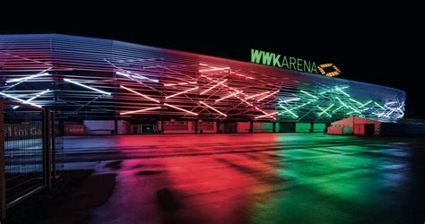 The club's training facilities are situated next to the stadium while a club shop is located near augsburg hauptbahnhof in the city centre. Zumtobel lights up WWK Arena - MONDO | STADIA