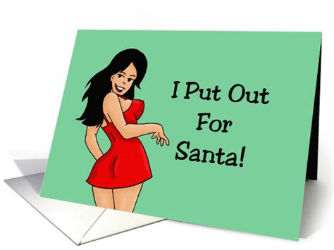 humorous adult christmas with sexy cartoon i put out for santa card