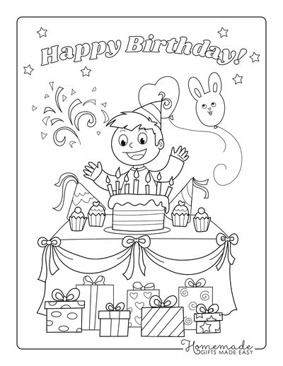 happy birthday coloring pages  kids