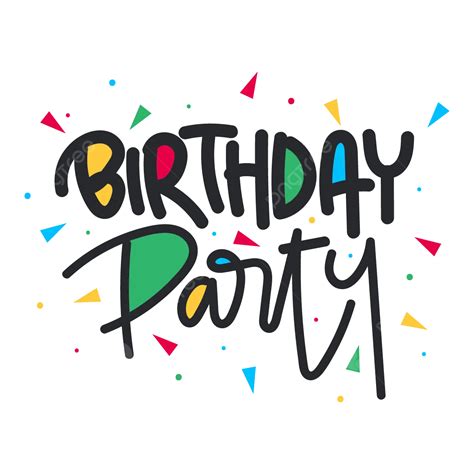 birthday party text handwriting vector birthday party birthday party