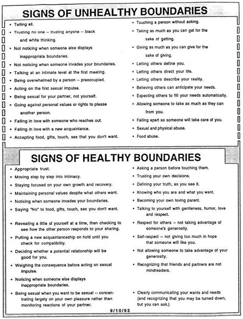 healthy boundaries worksheet dont  pretend   love