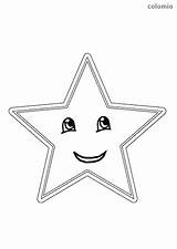 Star Coloring Smiling Stars Printable Sheets Pages sketch template