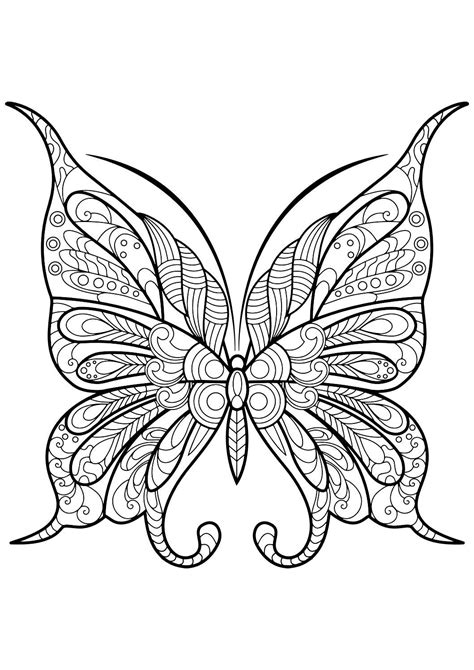 adult coloring book  beautiful butterfly pictures  color