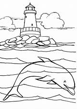 Lighthouse Ausmalbilder Ozean Unterwasser Meeresgrund Coloring4free Momjunction Malvorlagen Q2 sketch template