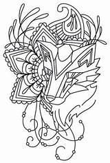 Coloring Pages Wolf Embroidery Mandala Tattoo Colouring Urban Threads Designs Catcher Dream Unique Book Pattern Patterns Paper Trendy Fox Anima sketch template