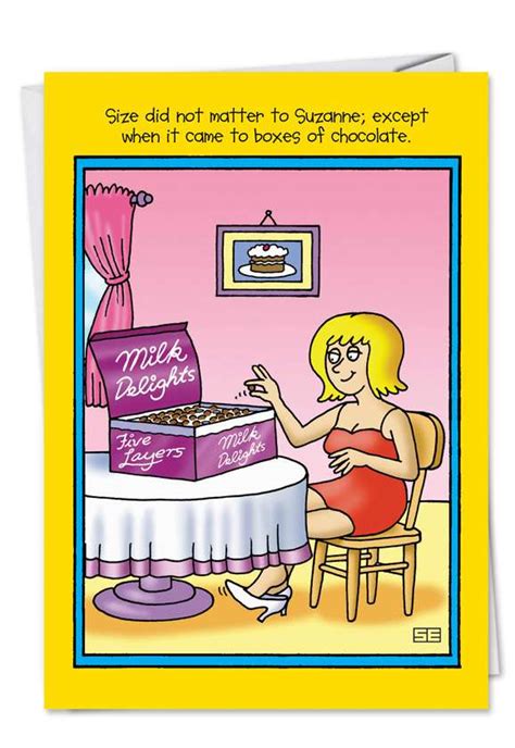 Adult Funny Birthday Card Chocolate Size Counts