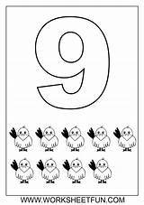 Coloring Number Pages Worksheets Numbers Preschool Kindergarten Kids Color Printable Worksheet Worksheetfun Nine Para Math Número Desenho Choose Board Colorir sketch template