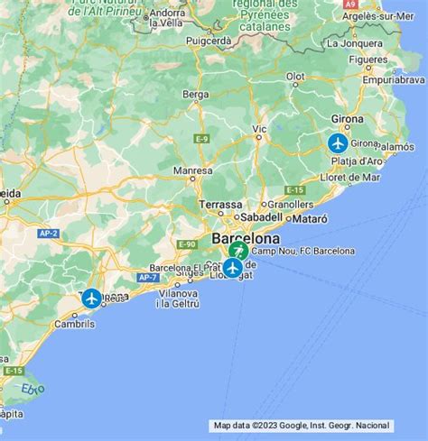 fc barcelona luchthavens google  maps