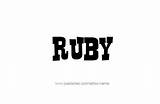 Ruby Name Tattoo Designs Fonts Female sketch template