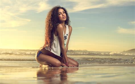 Wallpaper Sea Long Hair Beach Dress Fashion Bikini My Xxx Hot Girl