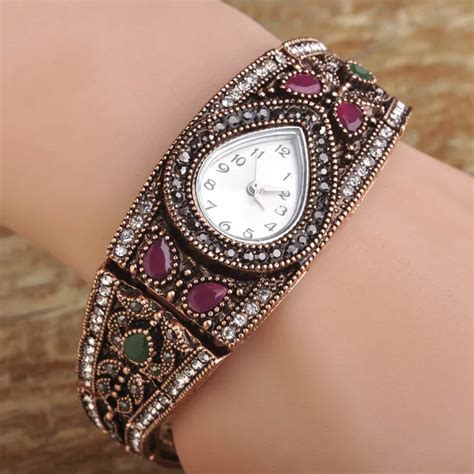 madrry turkish jewelry heart watches bracelets women men antique gold