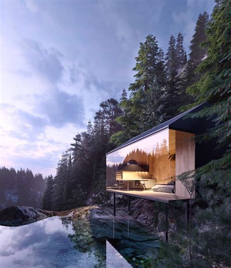 floating glass house   lake homemydesign