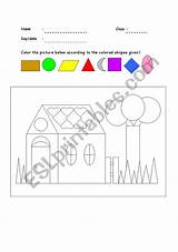 Shapes Coloring Worksheet Worksheets Preview Esl sketch template