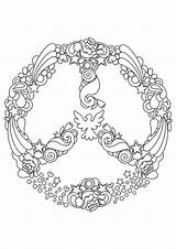 Coloring Peace Pages Hippie Sign Printable Signs Mandala Paix Adult Color Dove Keep Symbol Symbols Sheets Cool Heart Library Clipart sketch template