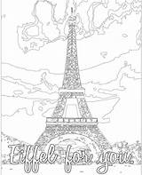 Coloring Eiffel Tower Paris Pages Adult Drawing Easy Color France Therapy Printable Digital Getdrawings Getcolorings sketch template