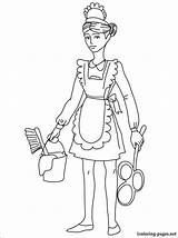 Maid Coloring Drawing Pages Designlooter Drawings Getdrawings 04kb 750px sketch template