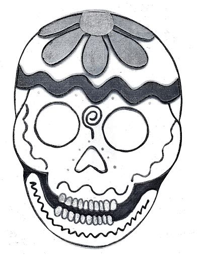skull mask day   dead coloring pages