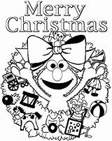 Elmo Coloring Pages Christmas Printable Colouring sketch template