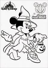 Minnie Halloween Mouse Coloring Pages Disney sketch template