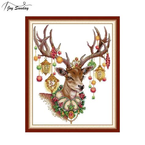 joy sunday antlers counted stamped cross stitch kits 14ct 11ct aida